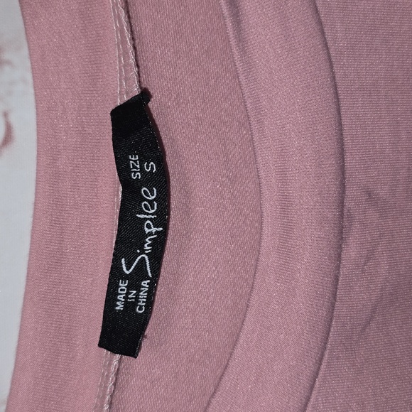 Simplee Dropshoulder Ruffled Sleeve Sweatshirt Casual Oversized Pink Pullover S - Picture 2 of 12